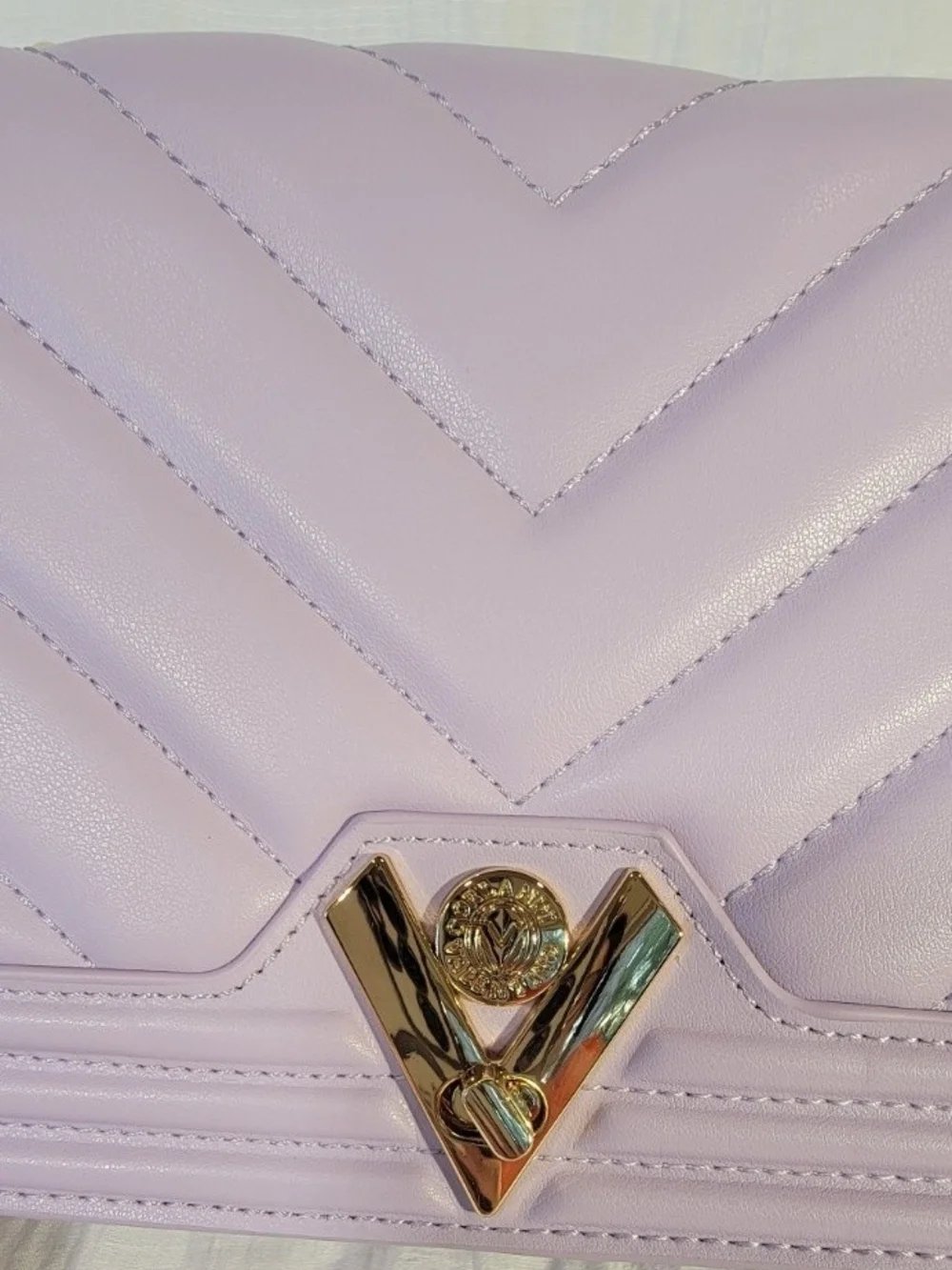 Valentino Orlandi Lavender Quilted Chain Crossbody Bag NWT
